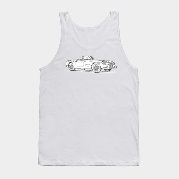 250 GT California Wireframe Tank Top by Auto-Prints